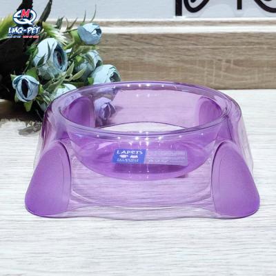 China Viable Clear Plastic Dog Cat Bowl Dog Feeding Container Candy Color Cat Food Bowls for sale