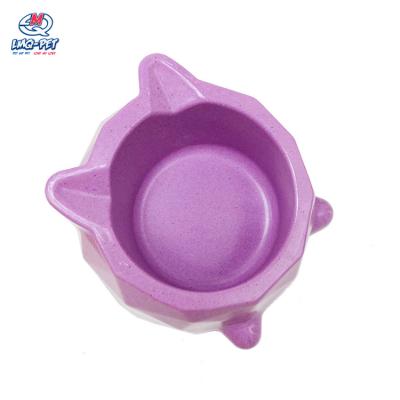 China Mouth Anti-Spill Pet Water Bowl Cat Dog Bowl Sustainable Bamboo Fiber Slanted Single Pet Food Bowl for sale