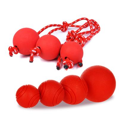 China Viable Wholesale Indestructible Rubber Dog Chew Toys Red Pet Ball Balls For Dog Training Playing Balls for sale