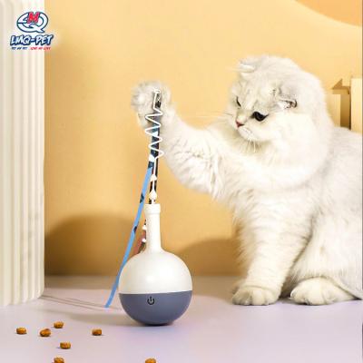 China Viable Electric Interactive Funny Pet Toy Cat Toy With Food Feeder IQ Training Electric Tumbler Pet Toy for sale