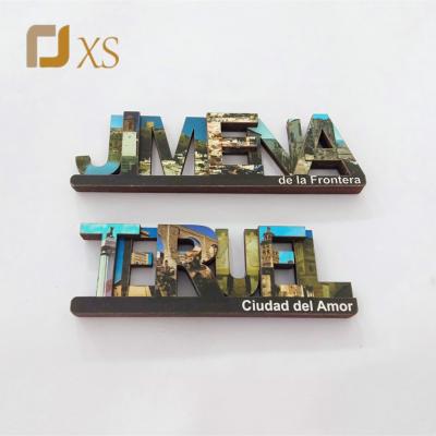 China Shape Hot Popular Custom Wooden Carving Souvenir Gift 3d Letter Refriger Fridge Magnets For Online Shopping for sale