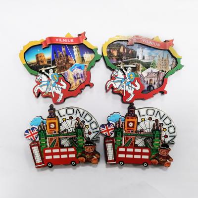 China Shape OEM Fashion Design Gift 3d Wooden Portugal Promotional Souvenir Hot Selling Fridge Magnets for sale