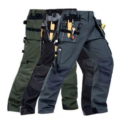 China With Multi Pockets Pants Custom Cotton Polyester 4 Way Stretch Material Durable Working Cargo Pants For Men With Multi Pockets Knee Patch for sale