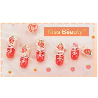 China Kiss Beauty Lip Miximizer Oil Private Label Waterproof Lip Drops Oils Peach Lip Gloss for sale