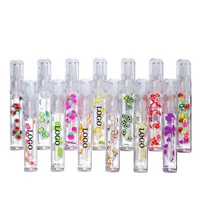 China Vegan Lip Gloss Waterproof Custom Clear Private Label Liquid Lipstick No Logo Nude Base Fruit Lipgloss for sale