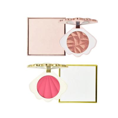 China Makeup Base Facial Highlight Blush Sea Shell Highlighters Palette Private Label Powder Face Blush Glitter Highlighter Bar Makeup for sale