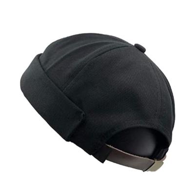 China Casual Men's Docker Hat Rolled Cuff Retro Beanie Adjustable Brimless Hat for sale