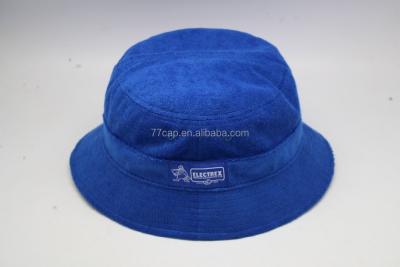 China Cool Character White Terry Cloth Bucket Hat Terry Towel Bucket Hat for sale