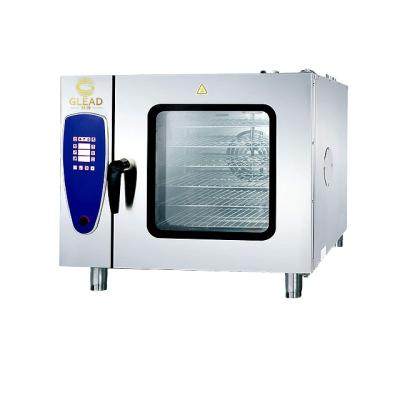 China Popular commercial six-layer combi steamer stainless steel combi-steamer push button oven for sale