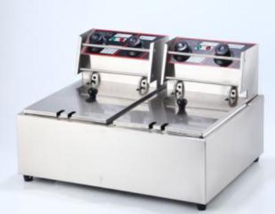 China Economical Commercial Double Cylinder Table Top Stainless Steel Electric Fryer for sale