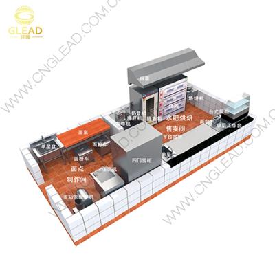 China Hot Sale Kitchen Equipment Project Customized Cooking Room With Drinking Bar Design for sale