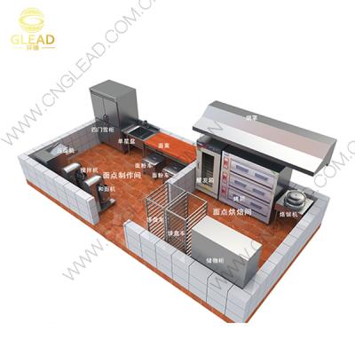 China New Design Commercial Kitchen Project Customized Cooking Room Design for sale