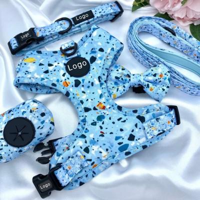 China Eco-Friendly Padded Fashion Neoprene Soft Comfortable Custom Print Back Adjustable Dog Harness For Dog for sale