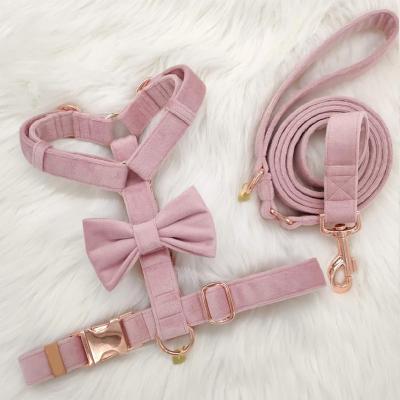 China Premium Quality Luxury Padded Velvet H Pet Dog Harness Supplier Adjustable Custom Pet Harness With Metal Buckle for sale