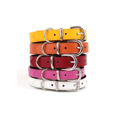 China Custom Colorful Soft Padded Leather Waterproof Dog Collar With Matching Leash Wholesale for sale