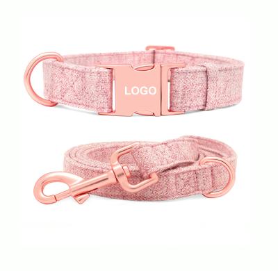 China Quick Release OEM Luxury Custom Dog Collar with Personalized Name Plate Dog Collars and Leashes Sets for sale