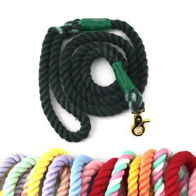 China Wholesale Advance Colored Heavy Duty Handmade Rope Pet Padded Ombre Dye Tie Cotton Padded Cotton Dog Leash Heavy Duty Handmade for sale