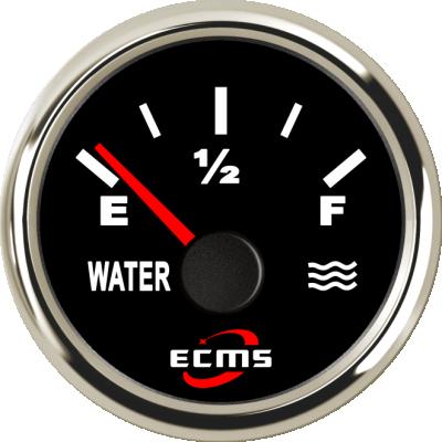 China Ships Black 52mm 0-190Ohm Water Tank Gauge Boat Indicators Water Level Gauges for sale