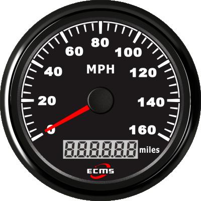 China Ships All Black 85 Mm 9-32 V 0-160 MPH GPS Tachometer Auto MPH for sale