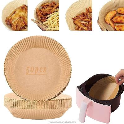 China 50/100/150/200PCS Factory Disposable Parchment Air Fryer Liner High Temperature Resistant Paper Round for sale