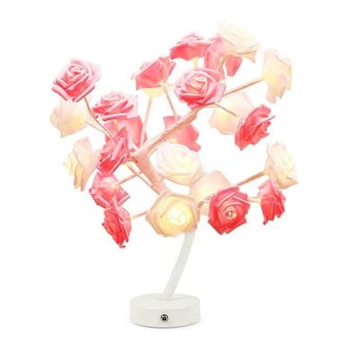 China Hot Sale LED Tree Light USB Lamp Rose Flower Tree Decorative LED Table Battery Cable Lights for sale