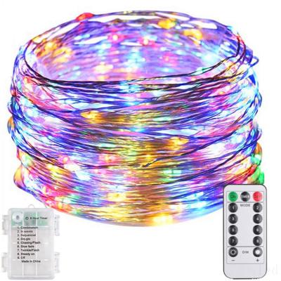 China Flexible Warm Christmas LED String Lights Copper Wire String Timer Battery Operated Remote Control Waterproof Tree Light Decoration for sale