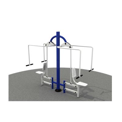 China Galvanized Steel Double Sit And Push Outdoor Fitness Equipment Outdoor Gym Fitness Equipment Adults for sale