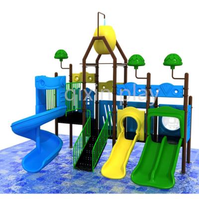 China Plastic Outdoor Playground Water Park Playground Equipment Water Games Waterslides For Kids for sale