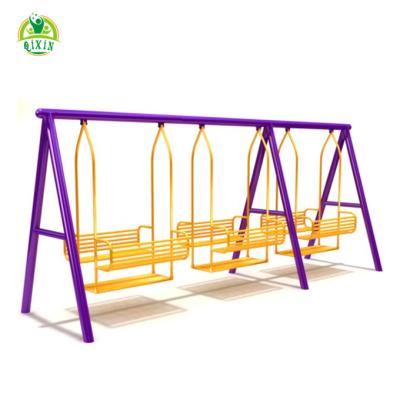 China Outdoor Metal Three Seat Kids Swing Set for sale