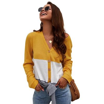 China Anti-pilling Women's V-Neck Button Down Basic Soft Long Sleeve Knitwear Knit Cardigan Sweater for sale