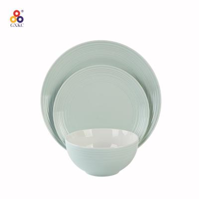 China Sustainable Modern Ceramic Dinnerware Set Solid Color 12PC Fine China Dinner Set for sale