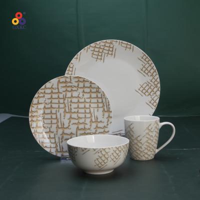 China Sustainable Modern European Eco-Friendly Porcelain 18 Pcs Ceramic Dinner Set for sale