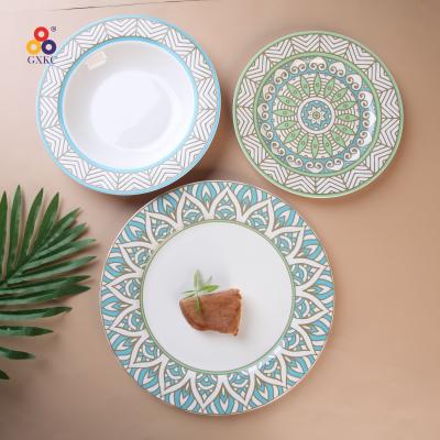 China Wholesale Dinnerware Dish Sustainable Embossed Modern Dinnerware Sets Porcelain for sale