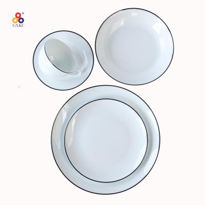 China Sustainable premium sanhuan luxury outdoor dinnerware porcelain 72 pcs dinner set for sale