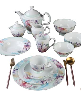 China GXKC 47pc Sustainable Luxury Restaurant Porcelain Dinner Sets Premium Dinnerware Sets for sale