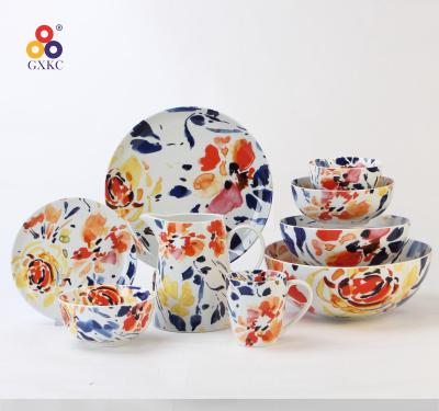 China Viable Supply Royal Luxury Fine Bone China Factory GXKC 47pc Ceramic Dinner Sets for sale