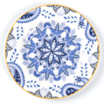 China Sustainable GXKC Charger Dishes Art Design Porcelain Ceramic Dessert Dishes for sale