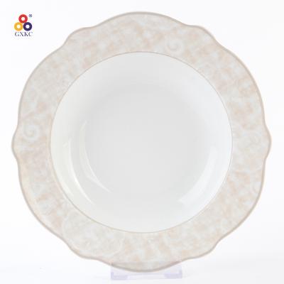 China GXKC Charger European Irregular Style Viable Porcelain Ceramic Soup Dishes for sale