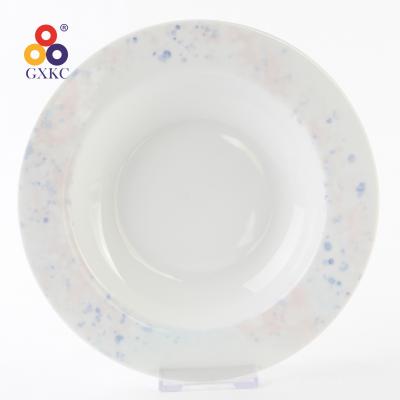 China Sustainable Bone China New Design Wholesale GXKC SanHuan Porcelain Ceramic Soup Dish for sale