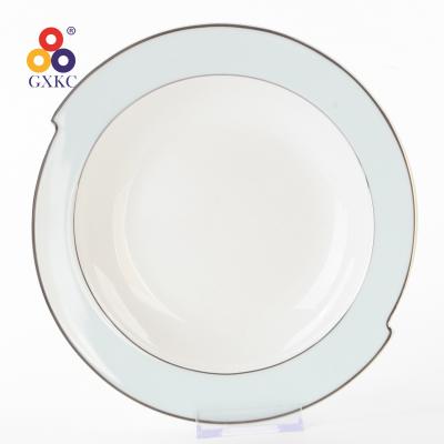 China GXKC Style Irregular Shape Porcelain Soup Dishes Viable Turkish Ceramic Dishes for sale