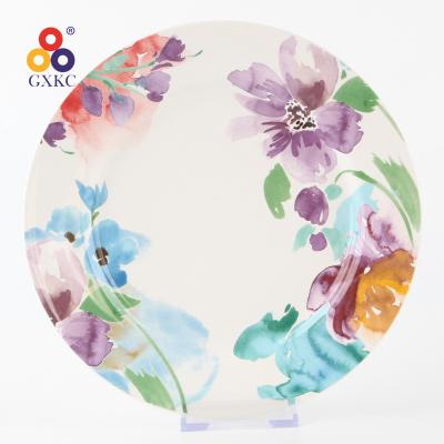 China GXKC New Bone China Porcelain Ceramic Dishes Viable Practical Floral Dishes for sale