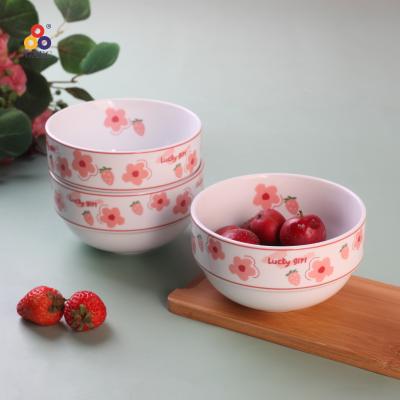 China Japanese Style Viable Porcelain Soup Serving Bowl Ceramic Salad Bowl for sale