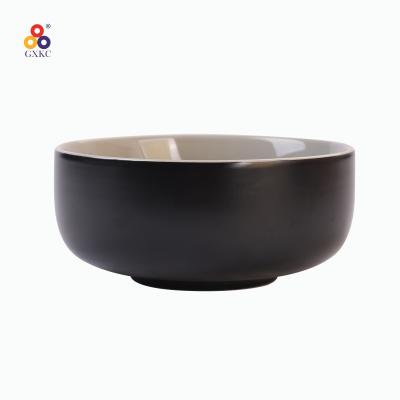 China Viable New Year Promotion Guangxi SanHuan GXKC Black Glazed Ramen Set Porcelain Large Ceramic Bowl Rice Soup elegent for sale