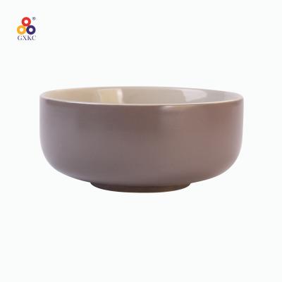 China New Year Promotion Guangxi SanHuan GXKC Viable Coffee Color Glazed Ramen Set Porcelain Large Ceramic Bowl Rice Soup elegent for sale