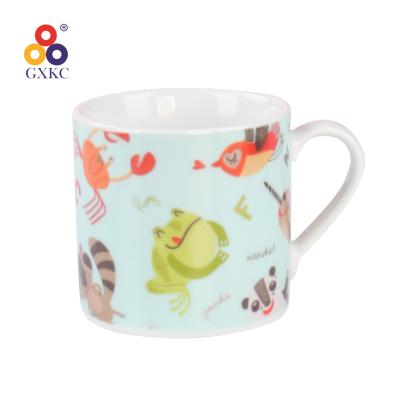 China Sustainable New Product 200cc Cartoon Style Kids Ceramic Cup Porcelain Coffee Mugs for sale