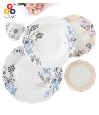 China Viable Made In China 16 Pieces Super White Tableware Pattern Custom Tableware for sale