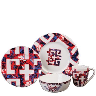 China New Design Sustainable Popular Bone China Porcelain Dinner Sets Ceramic Dinnerware for sale