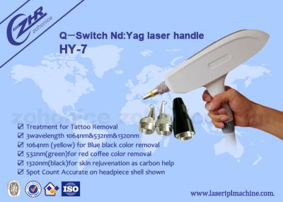 China Professional 1064nm & 532nm 1032nm 2 in 1 long pulse laser  tattoo removal handpiece for sale