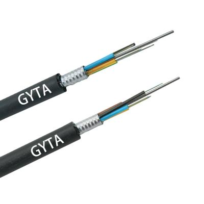 China Telecommunication FTTH Single Mode Fiber Cable GYTA 1-216 Core Fiber Optic Cable With Steel-wire Strength Member for sale