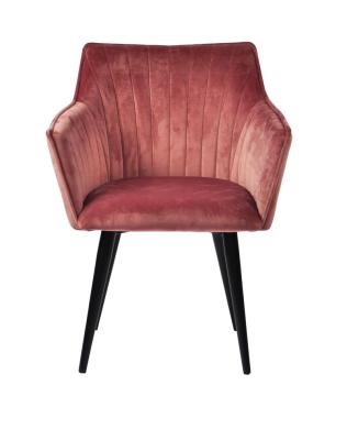 China AH-8380-75 Living Room Restaurant Cafe Fabric Metal Leg Leisure Armchair Chair Warmly Velvet for sale